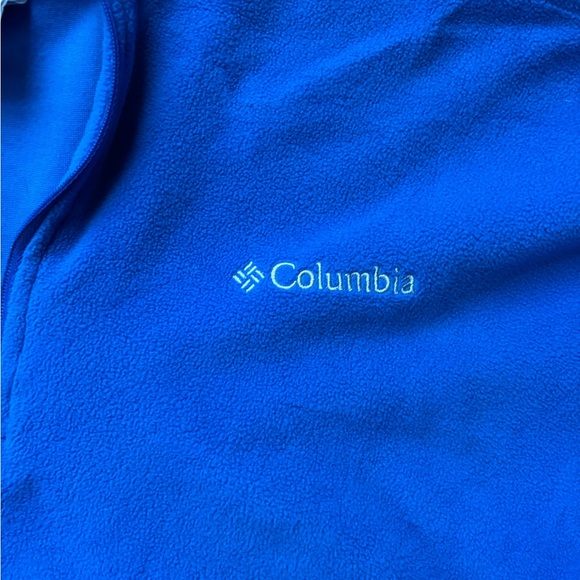 Columbia Blue Quarter Zip Fleece Top XL - Picture 2 of 3
